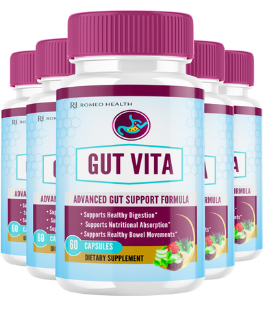 Gut Vita Official Digestion & Gut Health Probiotic (5 Bottle)