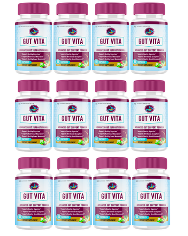 Gut Vita Official Digestion & Gut Health Probiotic (12 Bottle)