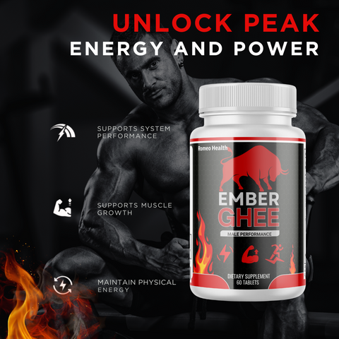 ( 12 Pack ) Ember Ghee Male Support Vitamin Maximum Strength Supplement for Men 60 Tablets