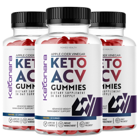 (3 Pack) Ketonara - Keto +ACV Gummies Weight Management Dietary Supplement