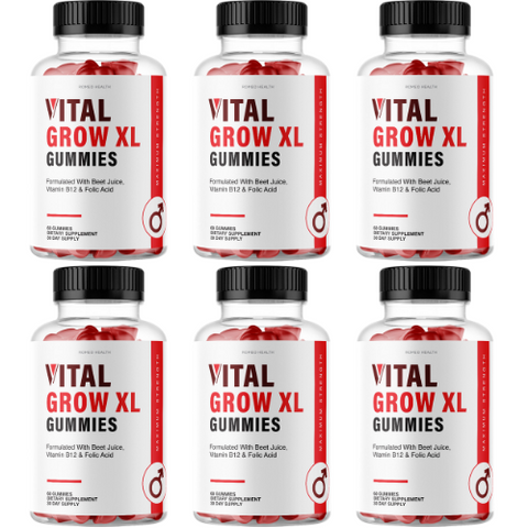 (6 Pack) Vital Grow XL - Keto ACV Gummies Dietary Supplement