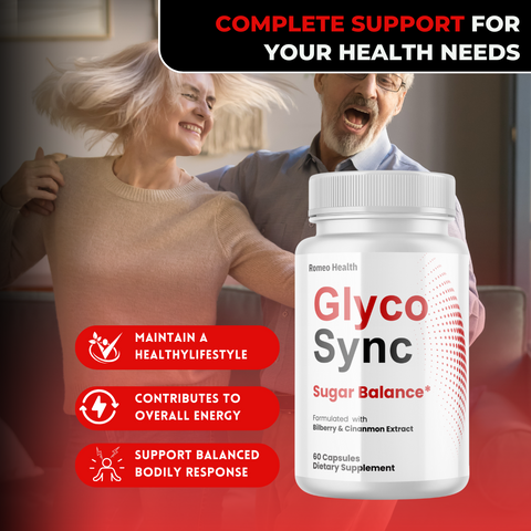 (3 Pack) Glyco Sync Advanced Blood Balance Support Natural Glyco Supplement 60 Capsules