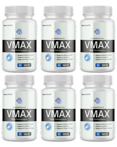 ( 6 Pack ) Vmax Male Performance Tablets, Advanced Formula for Men, Stamina & Energy 60ct