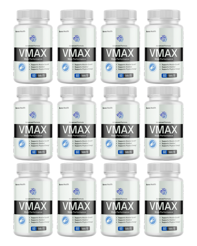 ( 12 Pack ) Vmax Male Performance Tablets, Advanced Formula for Men, Stamina & Energy 60ct