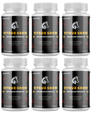 ( 6 Pack ) Vitruz Grow Tablets for Men, Advanced Male Performance Formula 60ct
