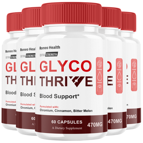 Glyco Thrive Capsules, Official Glyco Thrive Advanced Blood Formula Supplement Pills (5 Bottle)