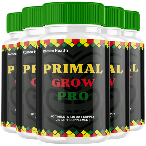 Primal Grow Pro Official - Men's Health & Endurance (5 Bottle)