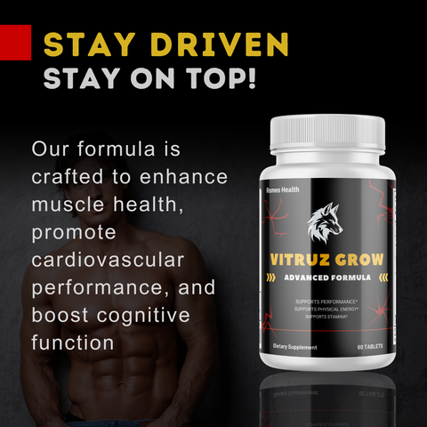 ( 12 Pack ) Vitruz Grow Tablets for Men, Advanced Male Performance Formula 60ct
