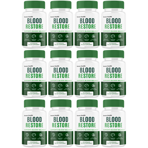Blood Restore Capsules, Official Blood Restore Support Supplement Pills (12 Bottle)