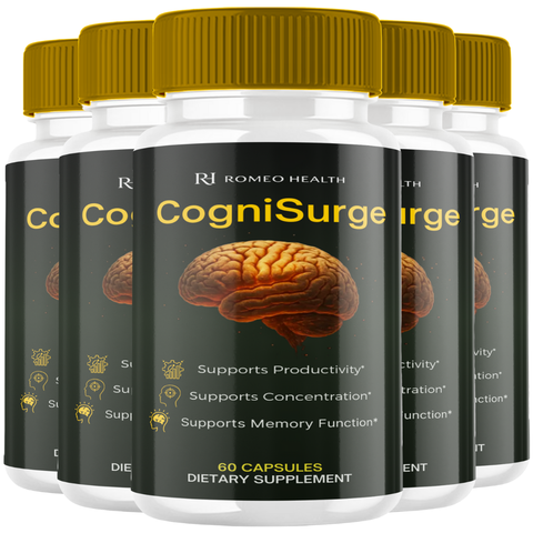 CogniSurge Official Brain Health & Memory Support (5 Bottle)