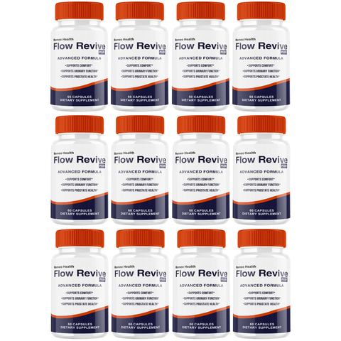Flow Revive Pro Supplement for Men – Official FlowRevive Plus Advanced Formula (12 Bottle)