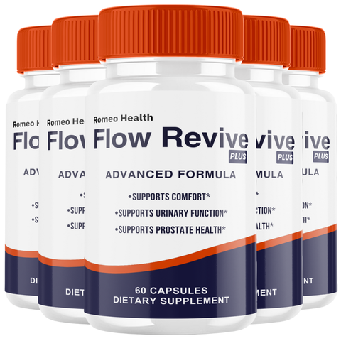 Flow Revive Pro Supplement for Men – Official FlowRevive Plus Advanced Formula (5 Bottle)