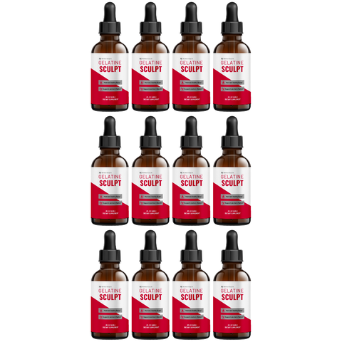 Gelatine Sculpt Official Drops Advanced Health & Weight Loss Supplement (12 Bottle)