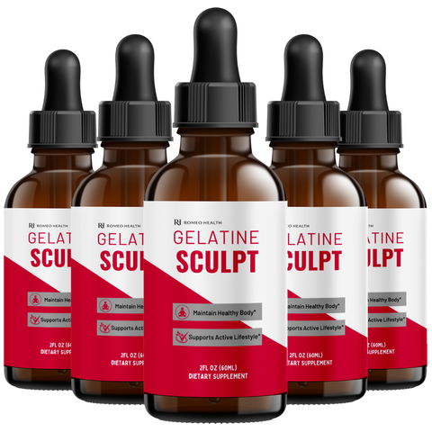 Gelatine Sculpt Official Drops Advanced Health & Weight Loss Supplement (5 Bottle)