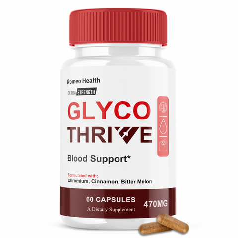 Glyco Thrive Capsules, Official Glyco Thrive Advanced Blood Formula Supplement Pills (1 Bottle)