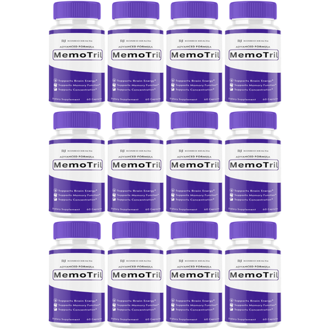 MemoTril Official Capsules Natural Brain & Memory Support Supplement (12 Bottle)