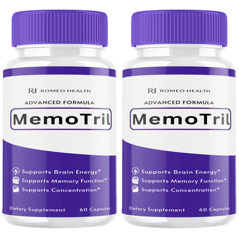 MemoTril Official Capsules Natural Brain & Memory Support Supplement (2 Bottle)