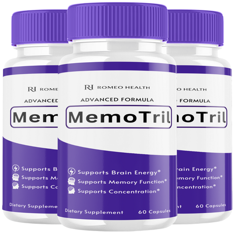 MemoTril Official Capsules Natural Brain & Memory Support Supplement (3 Bottle)