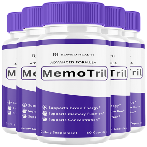 MemoTril Official Capsules Natural Brain & Memory Support Supplement (5 Bottle)