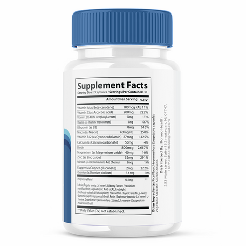 Optivell Vision Support Formula Pills, Opti Vell Eye Health (12 Bottle)