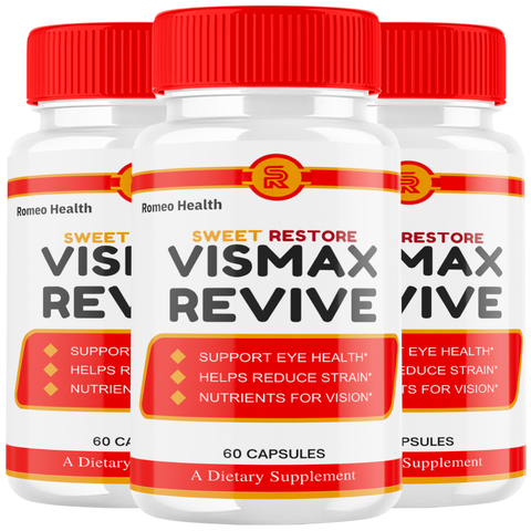 Vismax Revive Official, Advanced Eye Supplement for Clear and Healthy Eyes (3 Bottle)