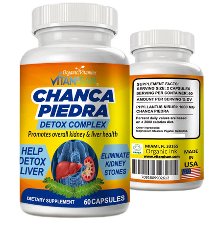 CHANCA PIEDRA 1000mg organic liver kidney stones breaker chancapiedra peruvian