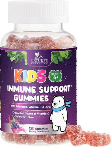 Kids Immune Support Gummies with Vitamin C, Zinc & Echinacea, Daily Childrens Im