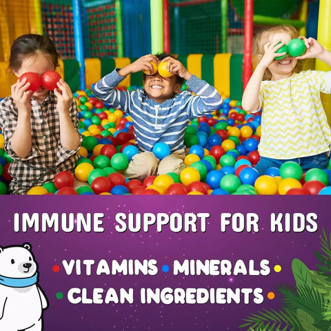 Kids Immune Support Gummies with Vitamin C, Zinc & Echinacea, Daily Childrens Im