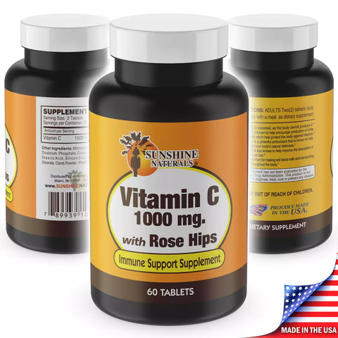 Sunshine Naturals 3 PACK Vitamin C 1000mg 60 Tablets Immune System Booster