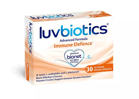 Luvbiotics Immune Defense Probiotic Bionet Supplements 30 Vegan Pills 08/25