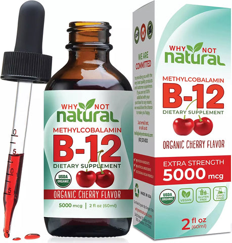 Vitamina B12 Organica Sublingual Extra Fuerte 60X5000 Mcg Gotas Metilcobalamina