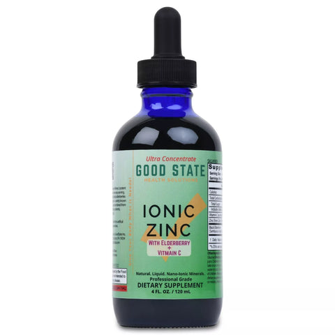 Iónico Cinc, Sauco Vitamina C 4 Fl OZ Frasco de Vidrio Por Good State