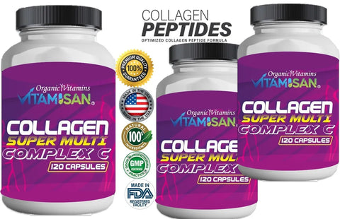 Premium Collagen Peptides 1500 MG Hydrolyzed Anti-Aging (I,II,III,V,X) 3 Months