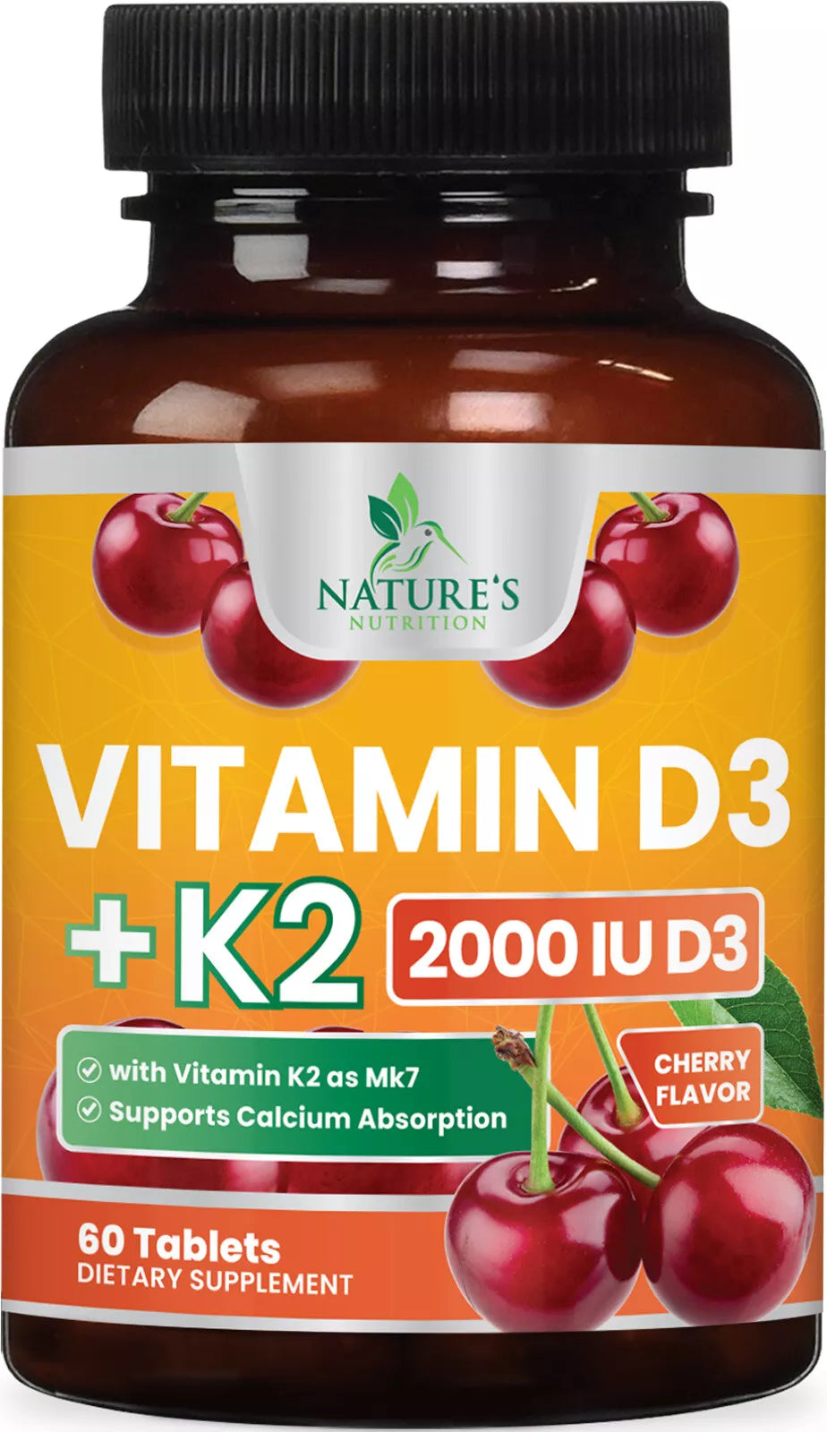Vitamin D3 with K2 Supplement - High Potency Vitamin D Complex, Chewable