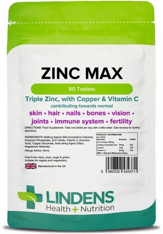 Zinco Max Triplo Forza (Con Rame E Vitamina C) X 90 Compresse; Lindens
