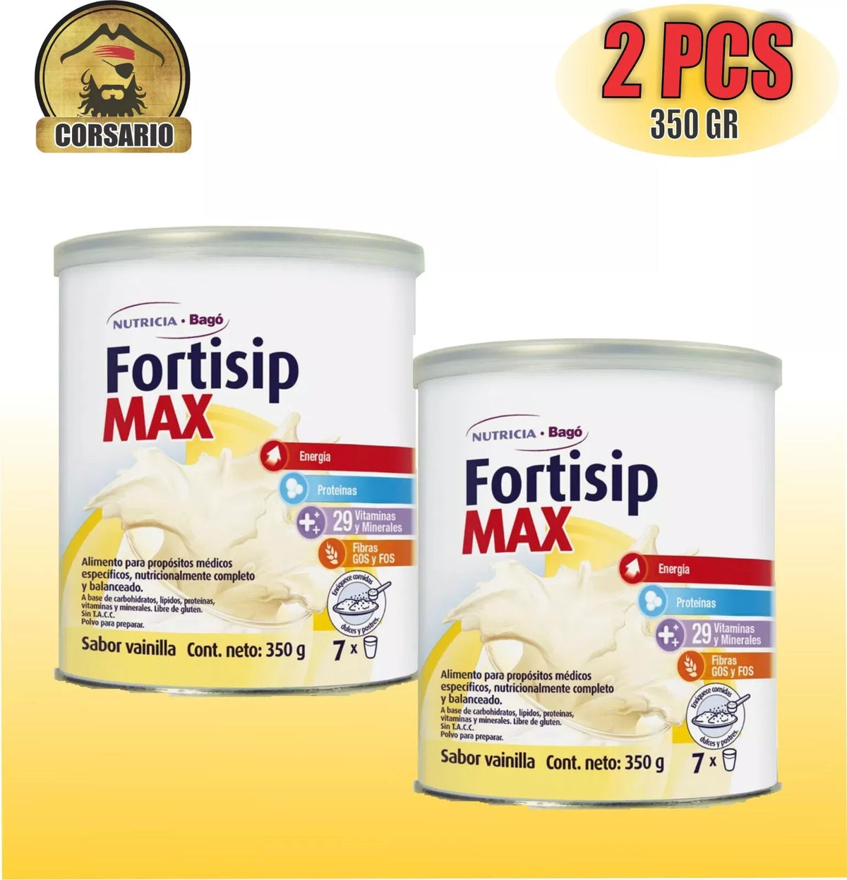 Fortisip Complete and balanced Nutritional Supplement  VANILLA x 350 gr-PACK X2