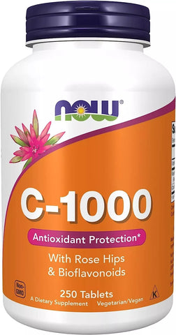 Vitamina C-1000 con Escaramujos y Bioflavonoides, 250 Comprimidos