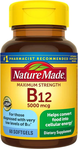 Vitamina B12 De Maxima Potencia 5000 Mcg, Suplemento Dietetico Para Energia