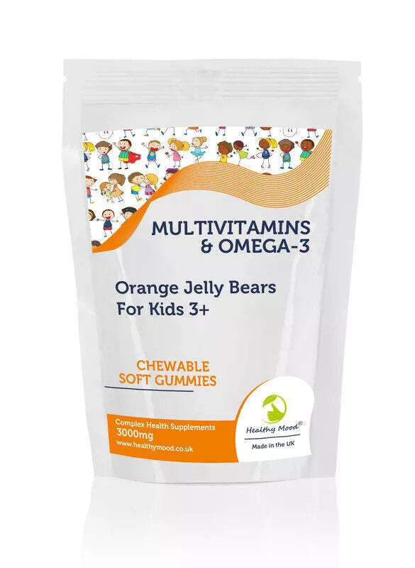Sticky Kids Bear Jelly x120 Multivitamins & Omega 3 Orange Gummies