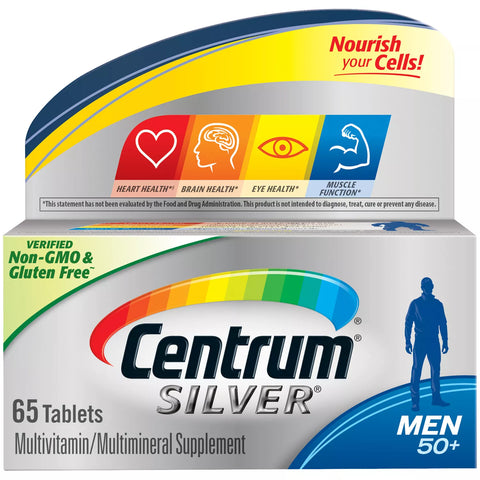 Centrum Silver Multivitamins for Men Over 50+ Multimineral Supplement 65 Count.+