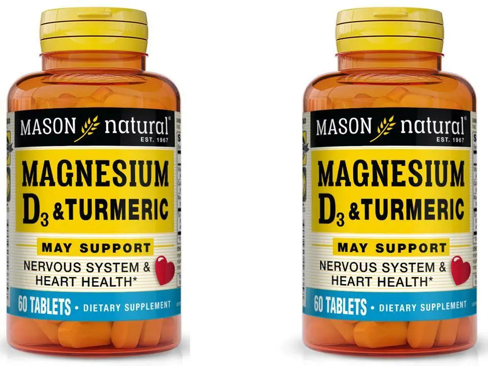 Magnesio y vitamina D3 con cúrcuma HUESOS MUSCULOS CORAZON SISTEMA NERVIOSO 120