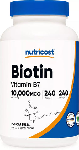 Biotina (Vitamina B7) ) Suplemento Vitaminico De 10,000 Mcg (10 Mg), 240 Cap...
