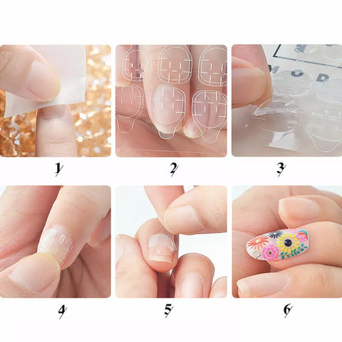 24pcs Sticker Double-Sided Fake Nailtip Stickers Cint <