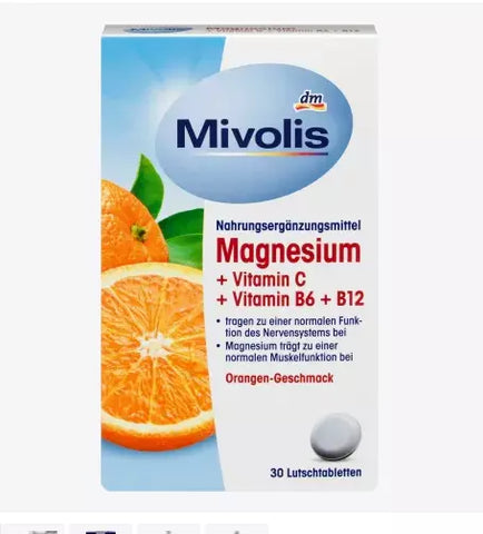 Mivolis Magnesium + Vitamin C + Vitamin B6 B12 30 Piece Pills