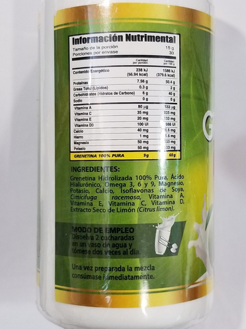 GRENETINA 100% NATURAL HIDROLIZADA ( Lemon / Limón ) Natumex Supreme Net 500g