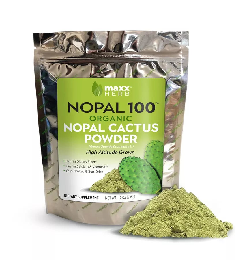 Maxx Herb Green Nopal Cactus Leaf Powder, Organic, High In Fiber & Calcium, 12oz