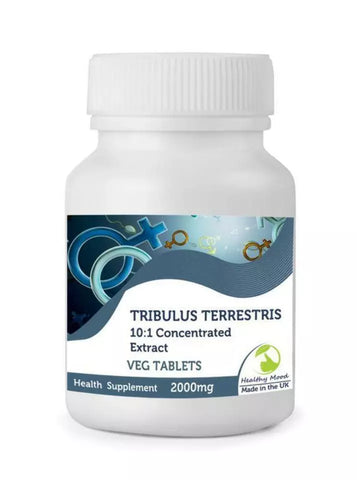 Tribulus Terrestris 2000mg 10:1 Extracto Vegetariana 500 Tabletas GB Pastillas