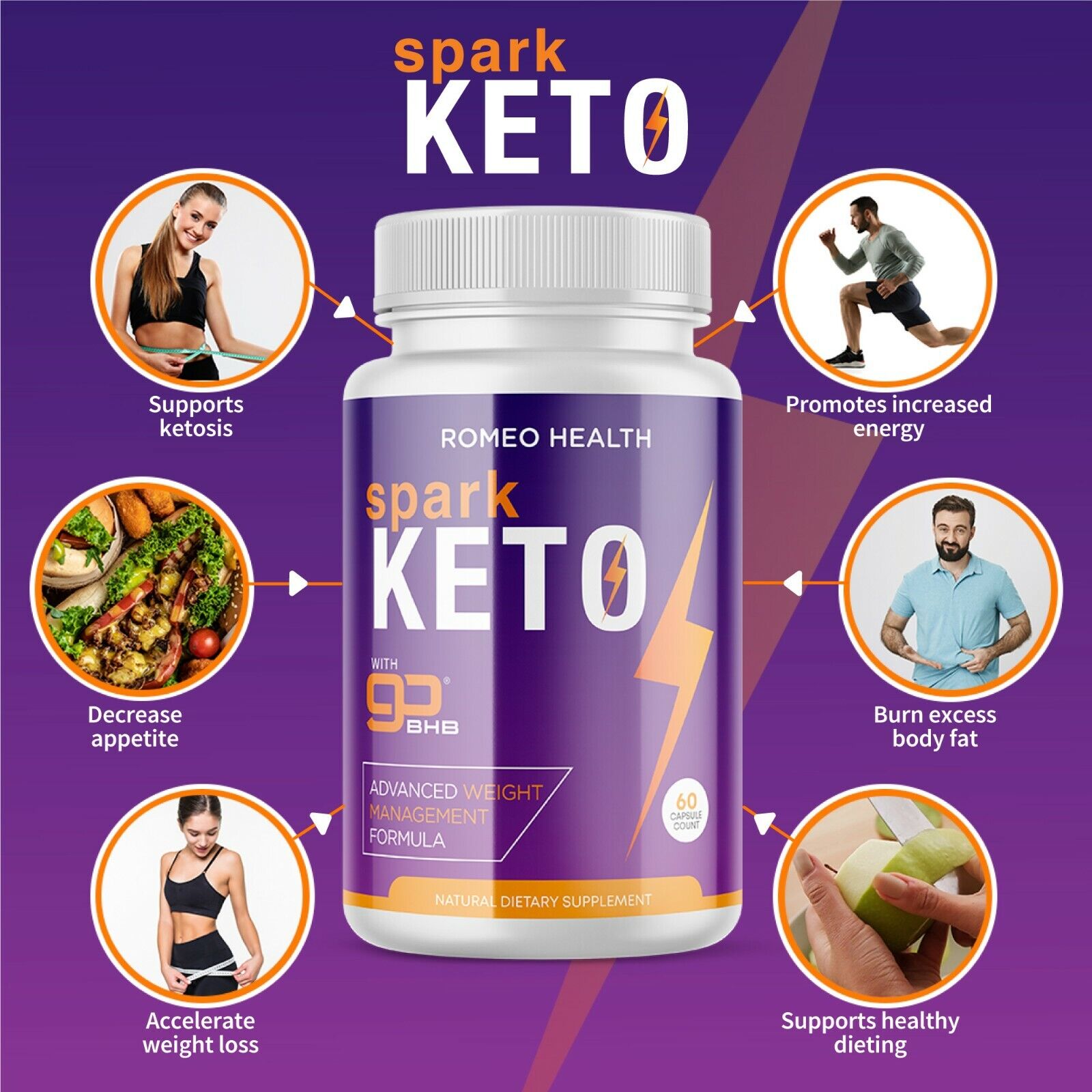 3 BOTTLES! Spark Keto Diet Pills Advanced Weight Loss BHB Ketones Fat Burner