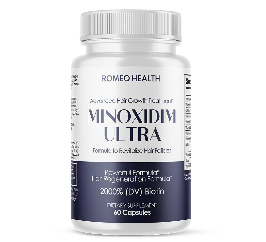 Minoxidim Ultra Hair Growth Formula Extra Strength Hair Regrowth Pills 60ct