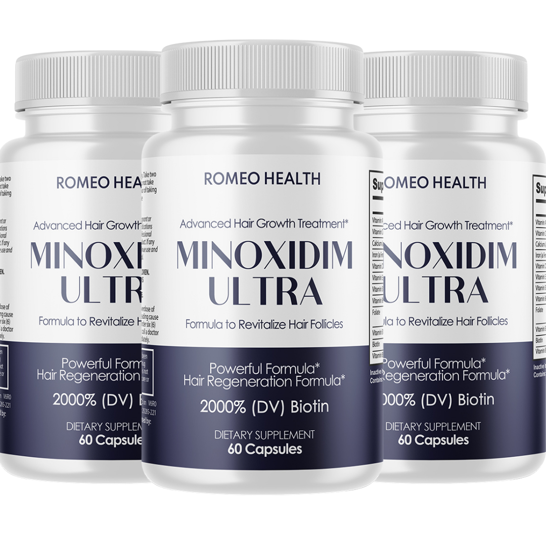 3 pack! Minoxidim Ultra Hair Growth Formula Extra Strength Hair Regrowth 60ct
